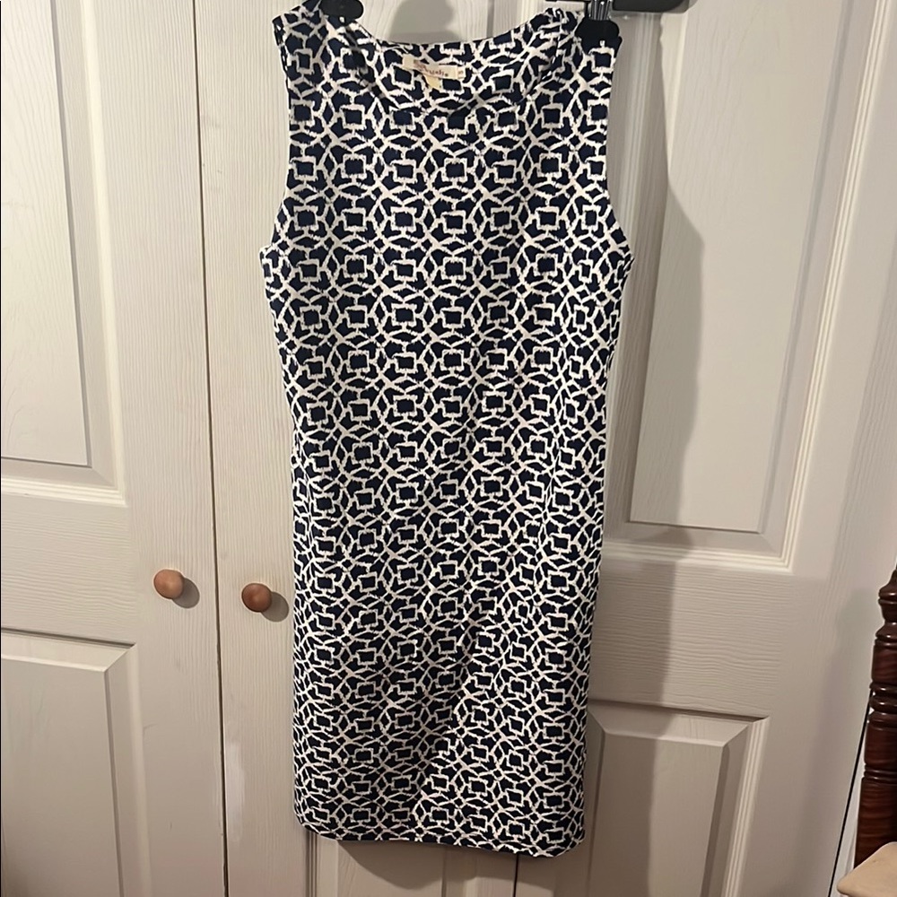 Aryeh Blue and White Midi Dress